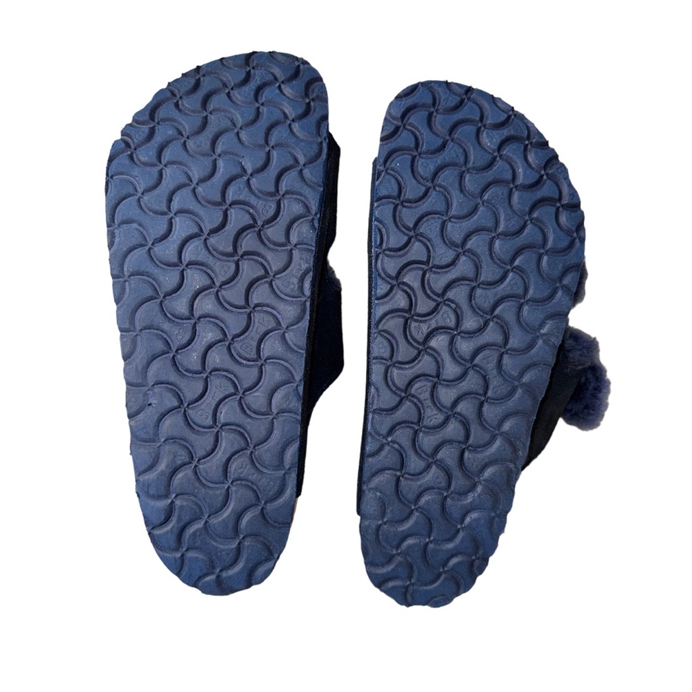 BIRKENSTOCK Arizona blue fur suede sandals women’s shoes size 41 10 10.5 - Picture 11 of 17